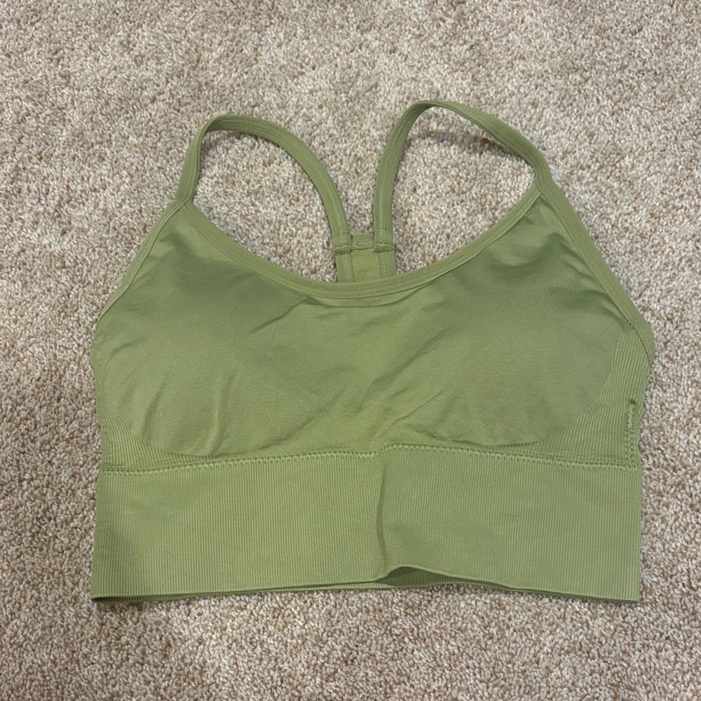 Seamless Olive Green Racerback Bralette